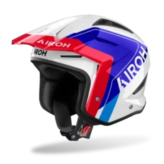 CASCO TRIAL AIROH TRR II HUNT Blanco/Rojo/Azul Brillante